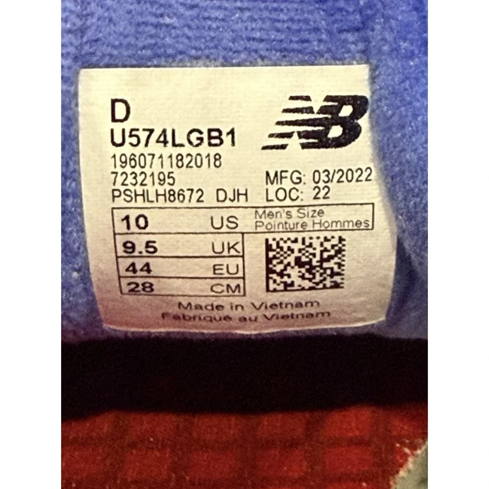 Size 10- New Balance 574 Legacy Bodega International Arrival EUC Blue Yellow‎